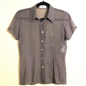 CAROLL - GREY SILK BLOUSE SZ 38